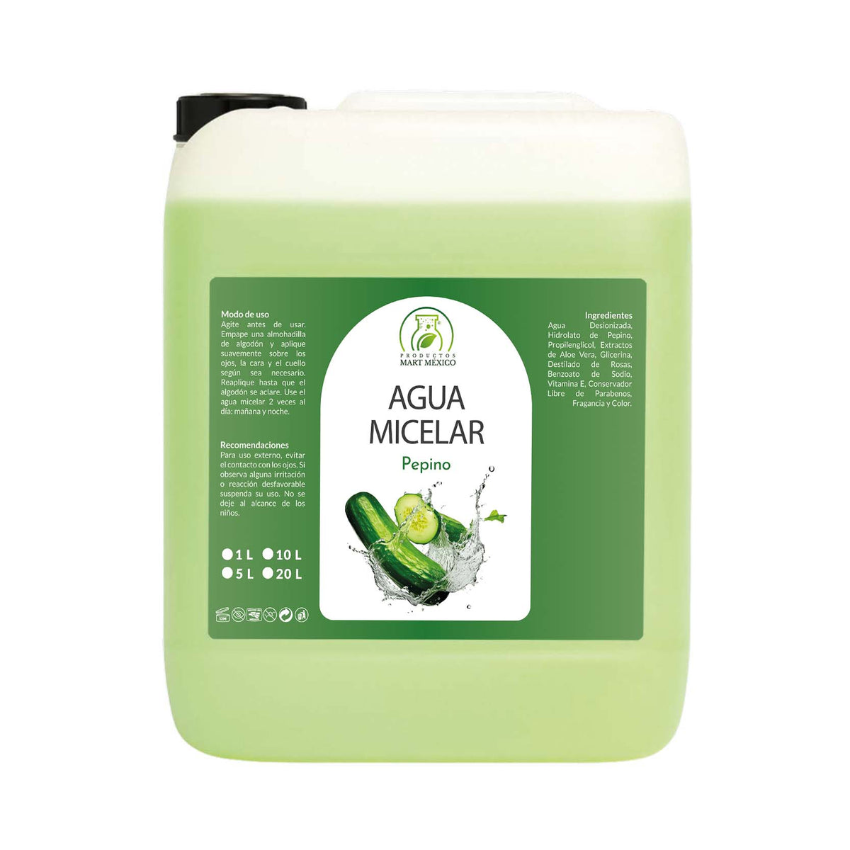 Agua micelar pepino hidratante