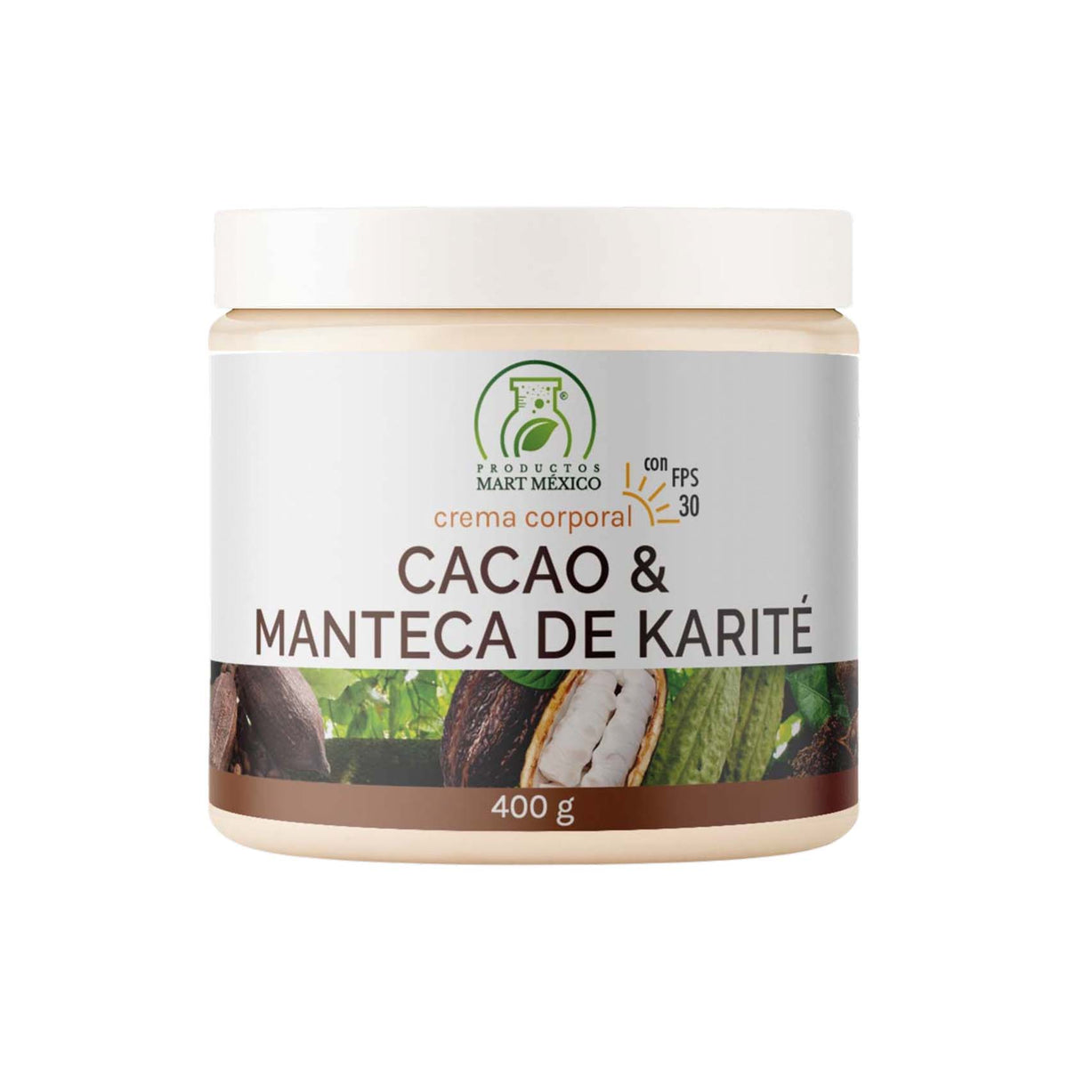 Crema de cacao y manteca de karité con FPS 30