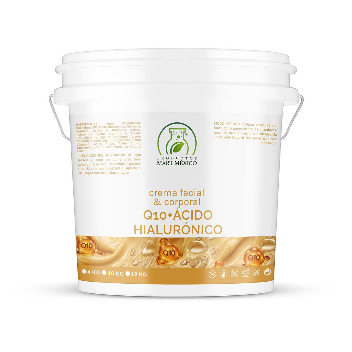 Crema facial y corporal Q10 + ácido hialurónico antiedad