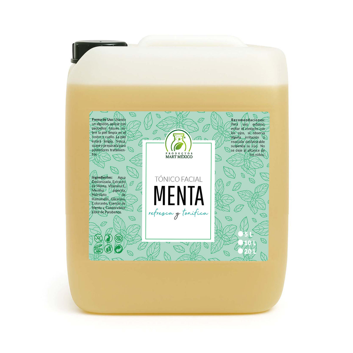 Tónico facial hidratante de menta