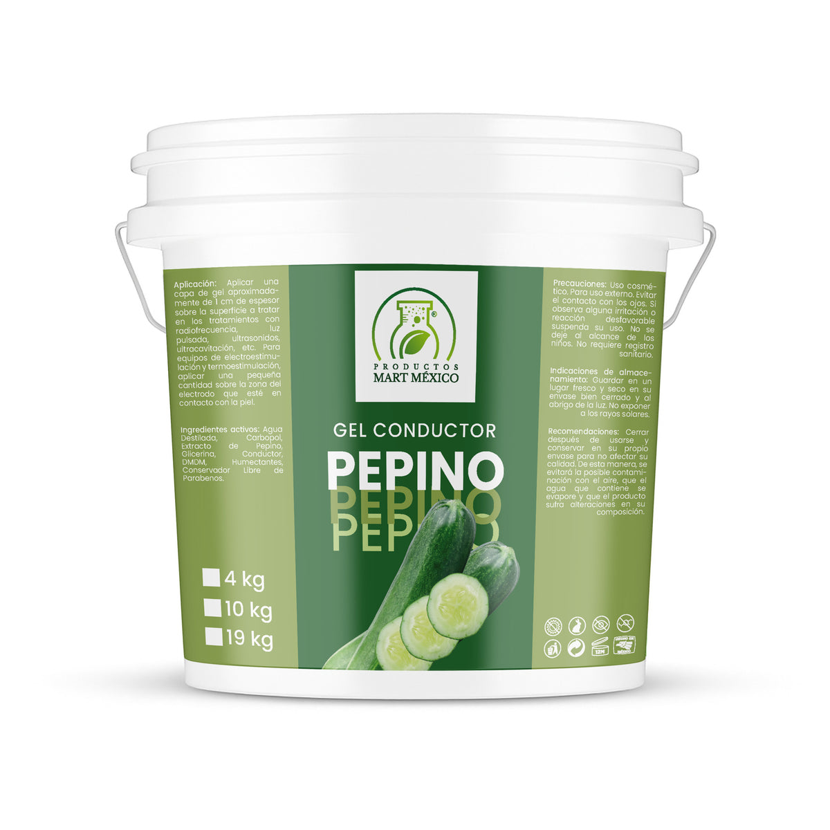 Gel conductor de pepino aparatología