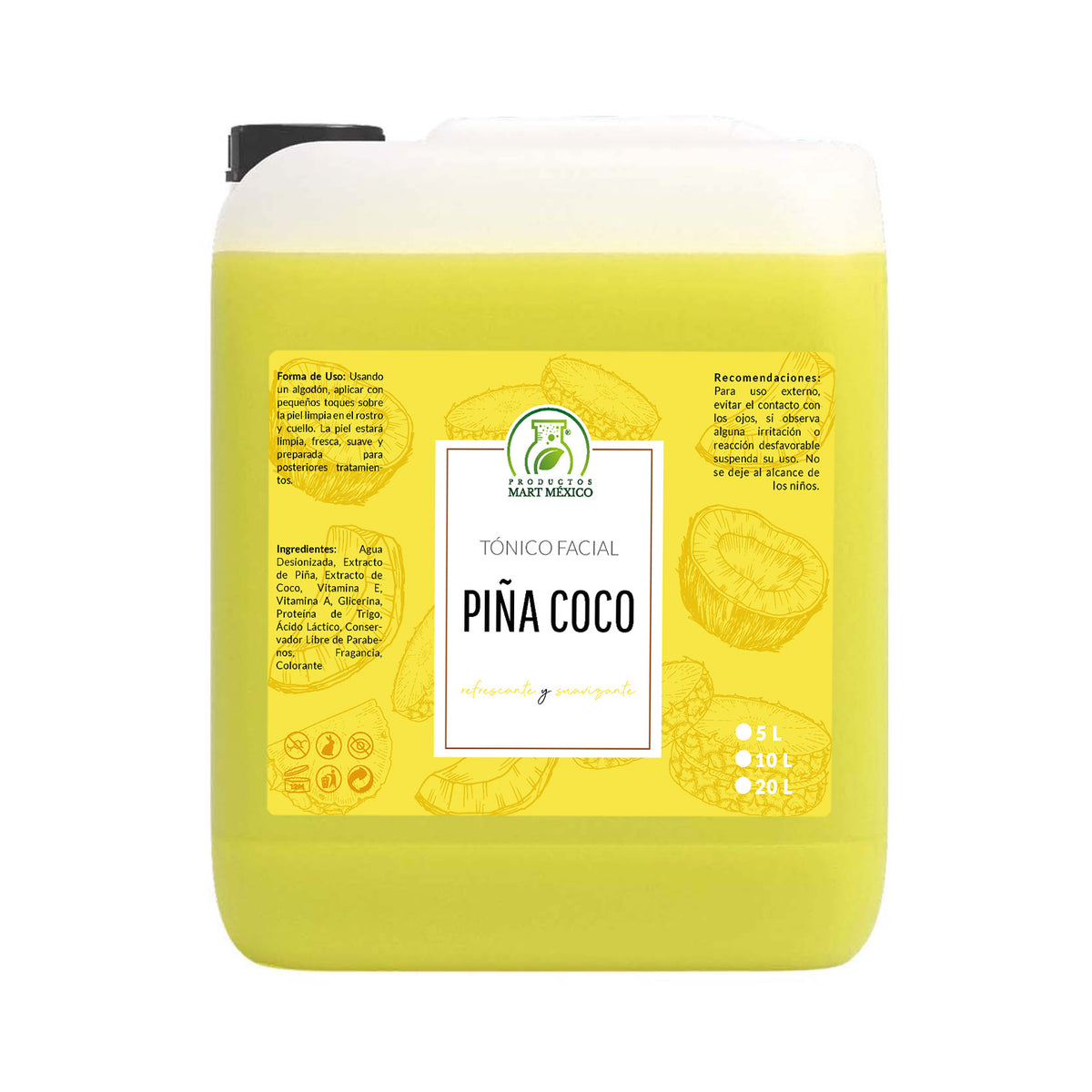 Tónico facial de piña coco