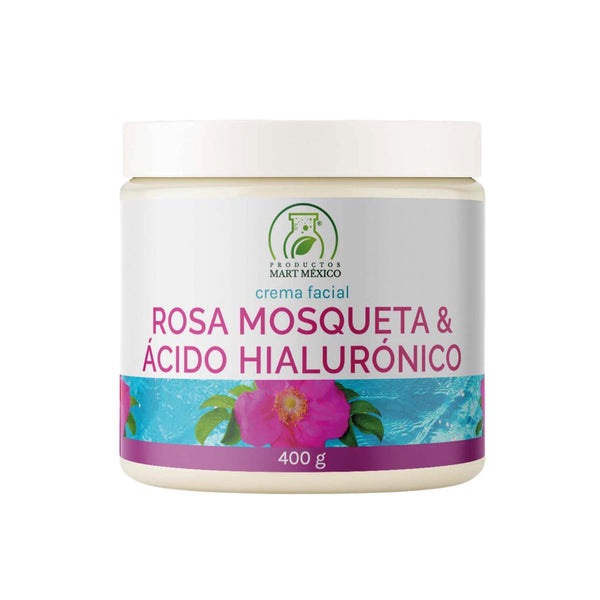 Crema facial de rosa mosqueta con ácido hialurónico
