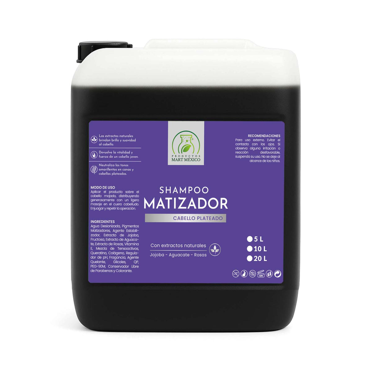Shampoo matizador de mechas plateadas