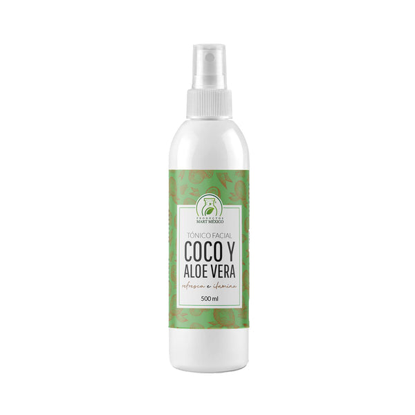Tónico facial de coco con aloe vera
