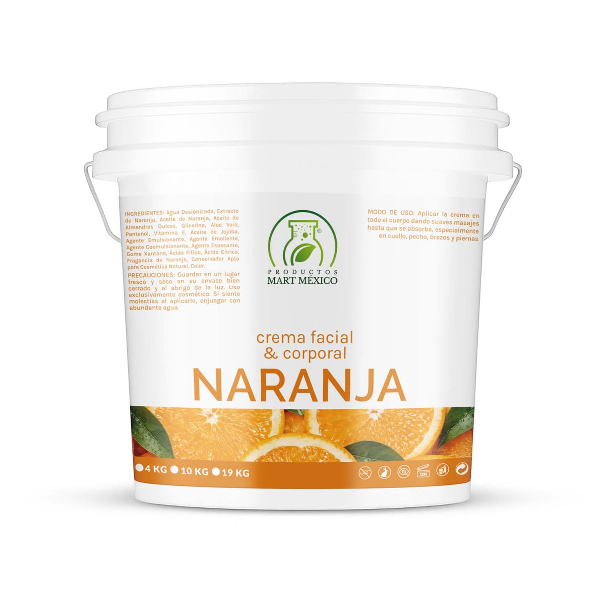 Crema corporal y facial naranja piel luminosa y suave