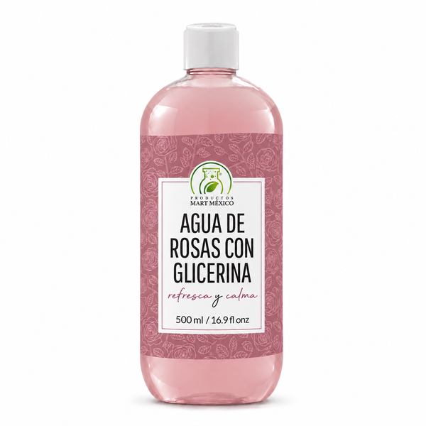 Agua de rosas con glicerina hidrata clásica 500 ml