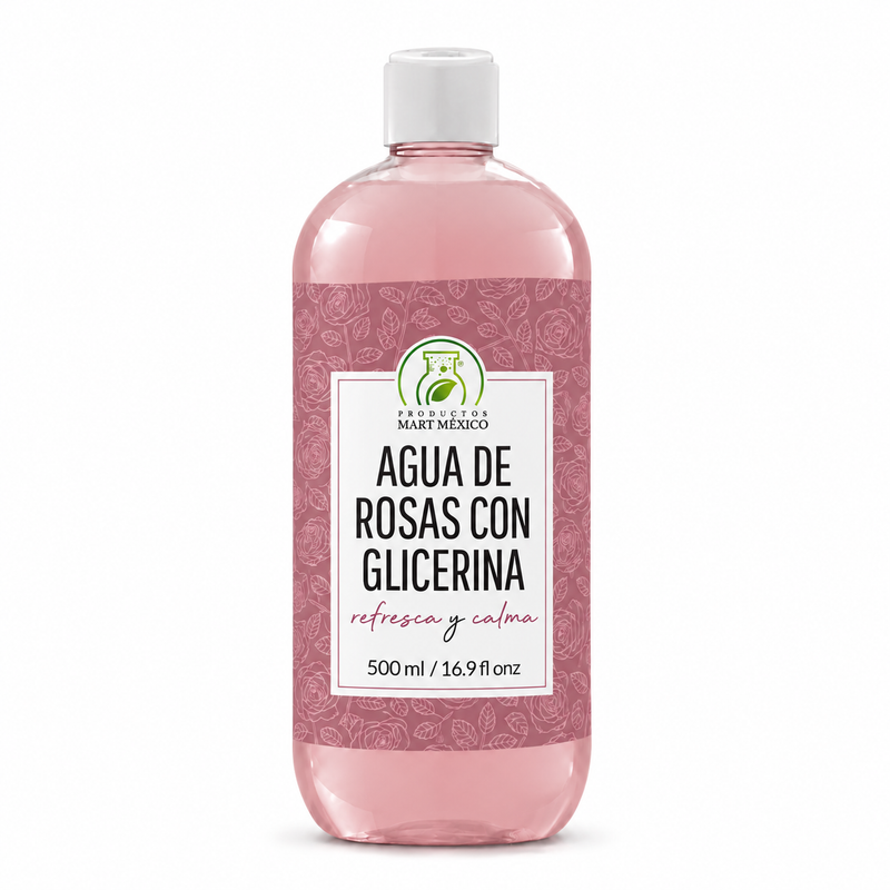 Agua de rosas con glicerina hidrata clásica 500 ml