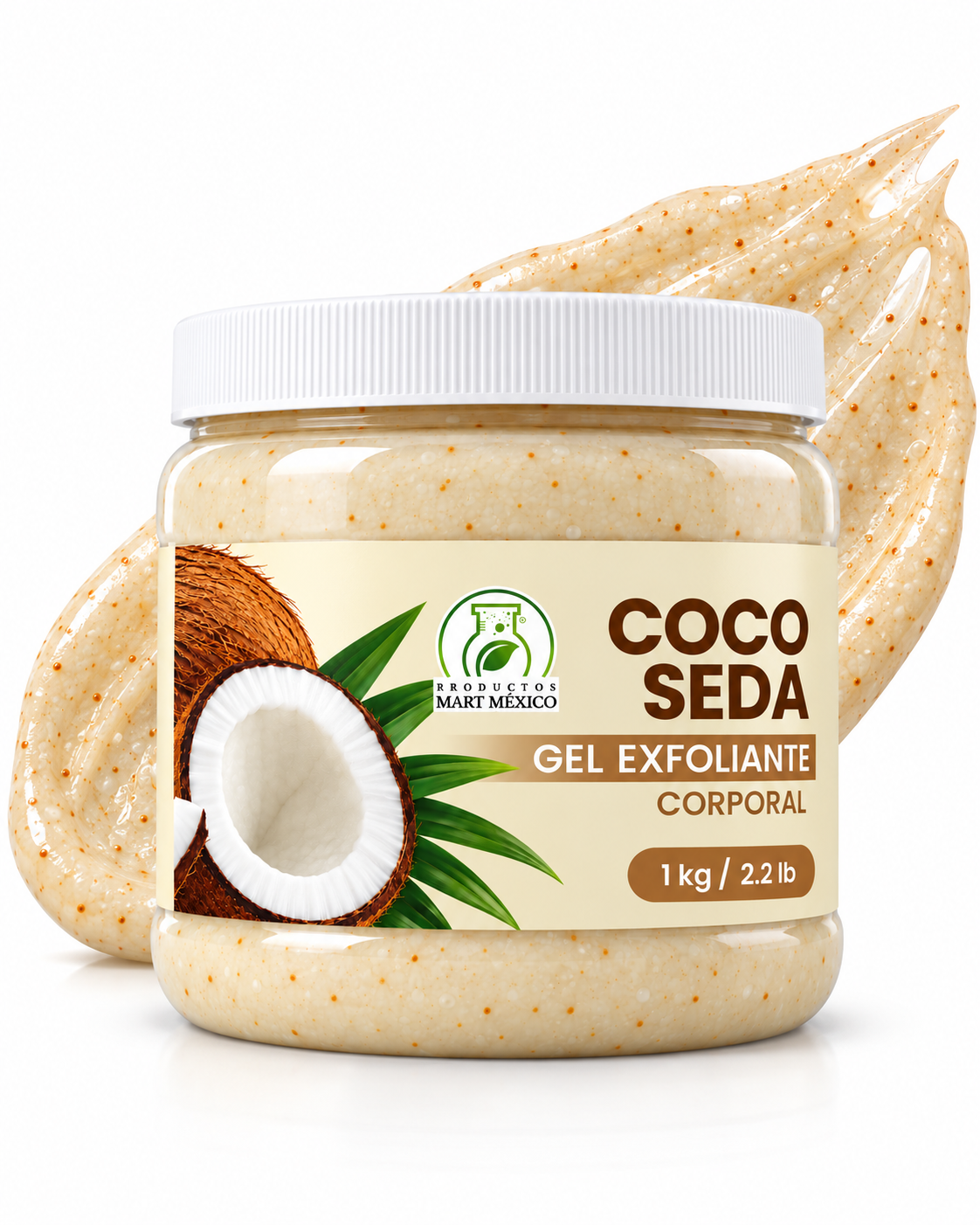 Gel exfoliante coco de seda piel suave e hidratada