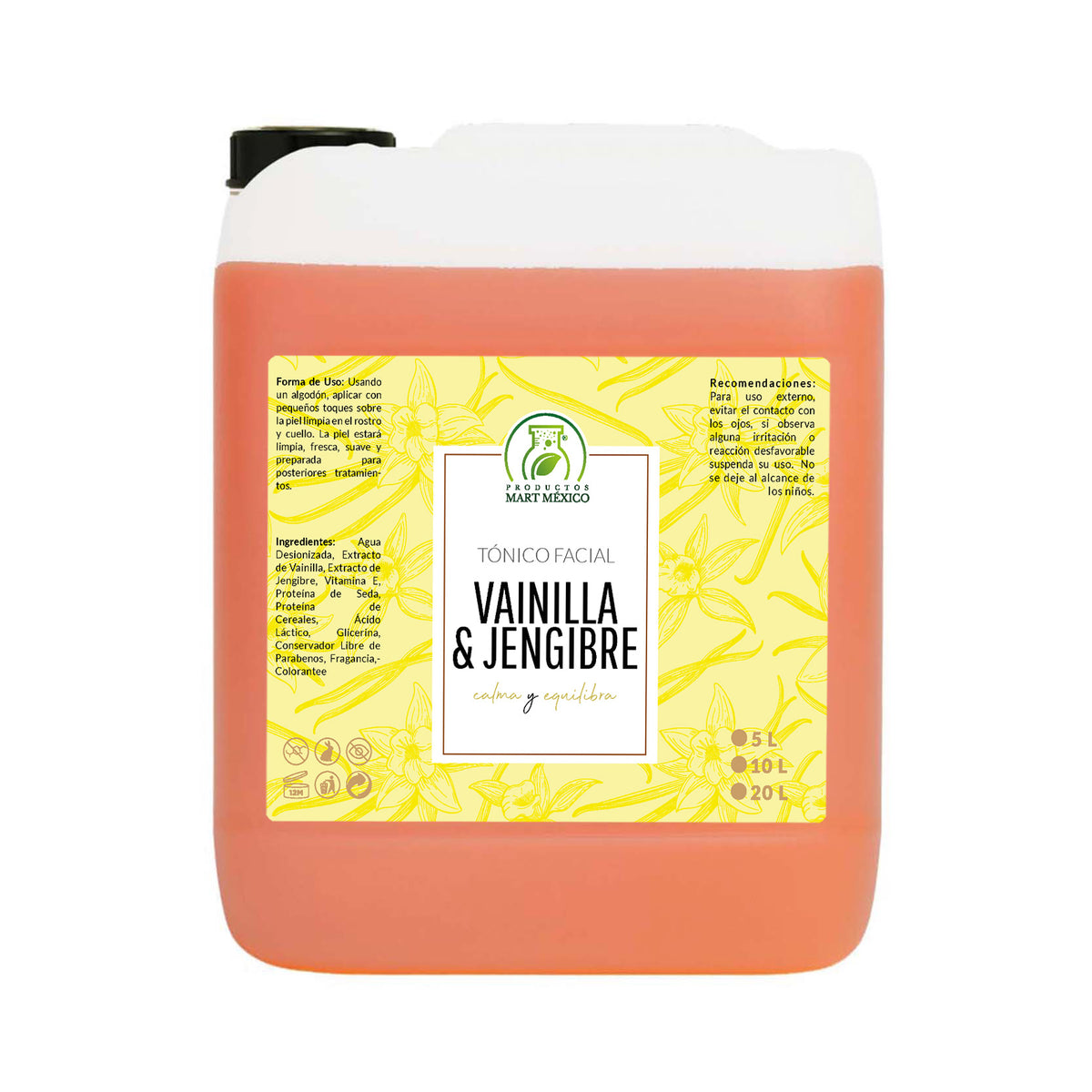 Tónico facial de vainilla y jengibre