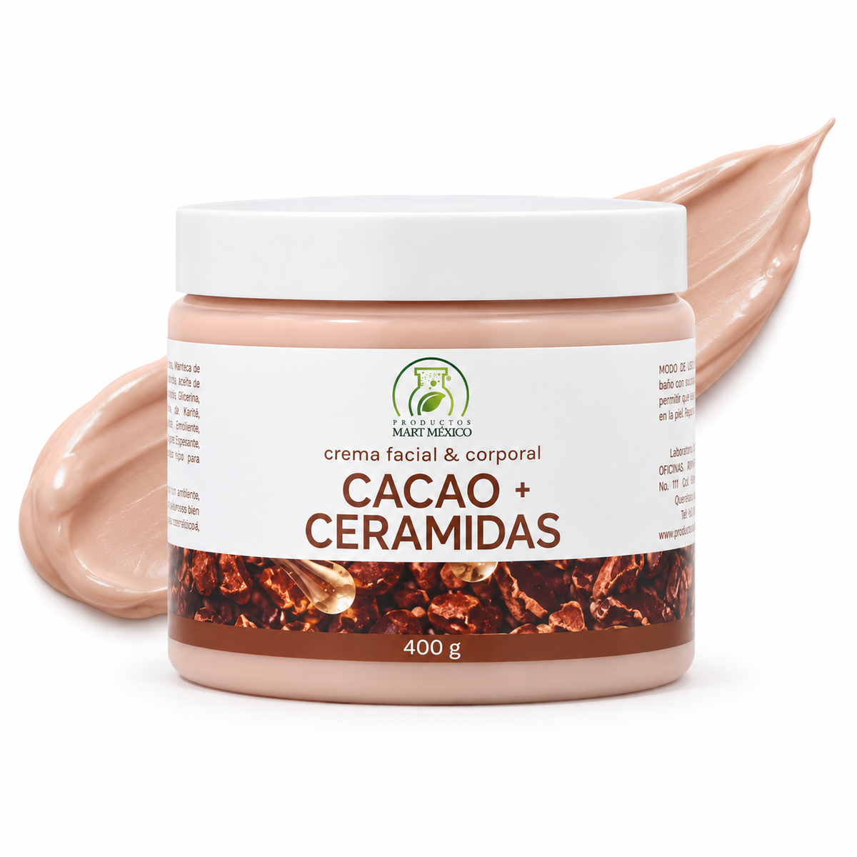 Crema facial y corporal cacao + ceramidas piel suave