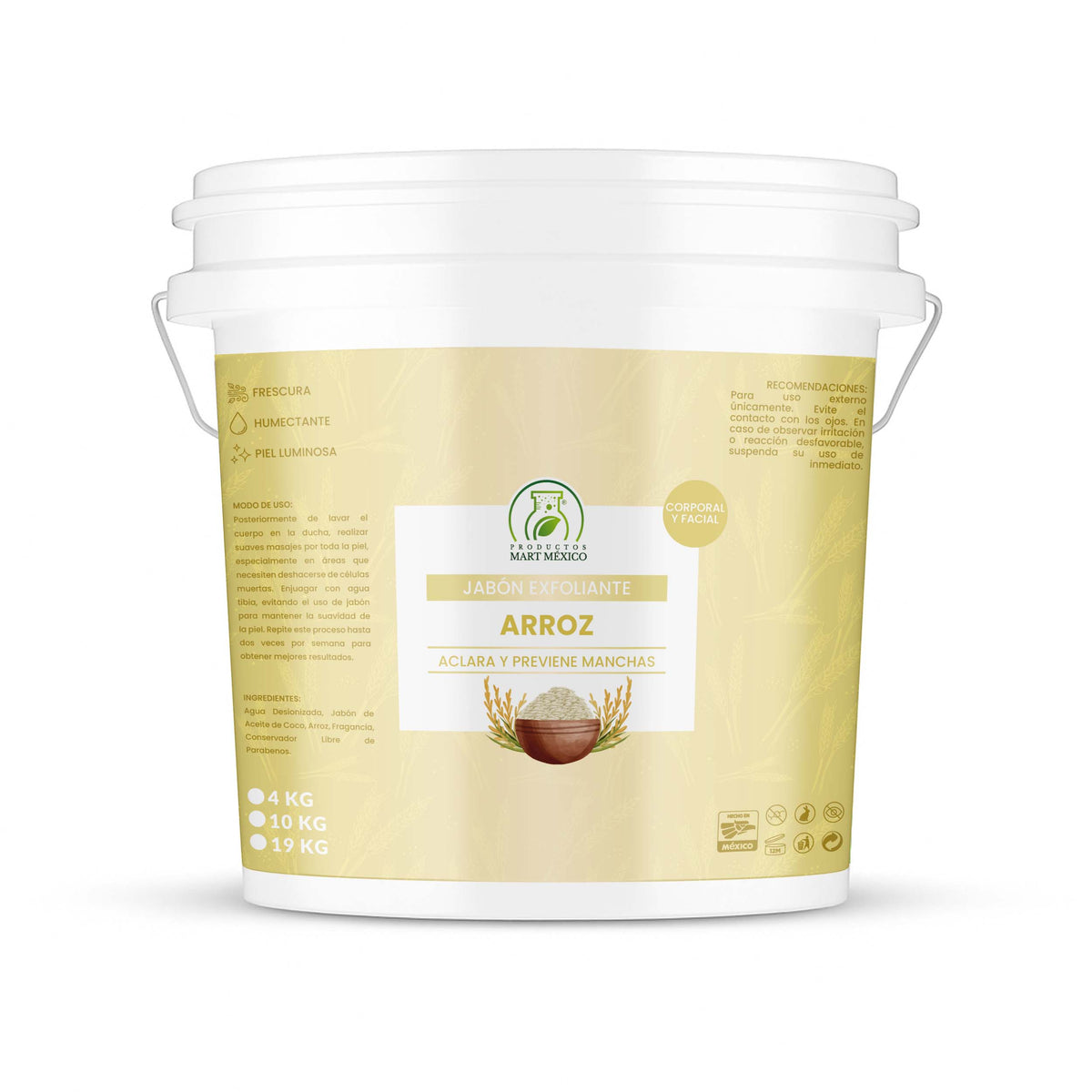 Jabón exfoliante de arroz aclarante natural