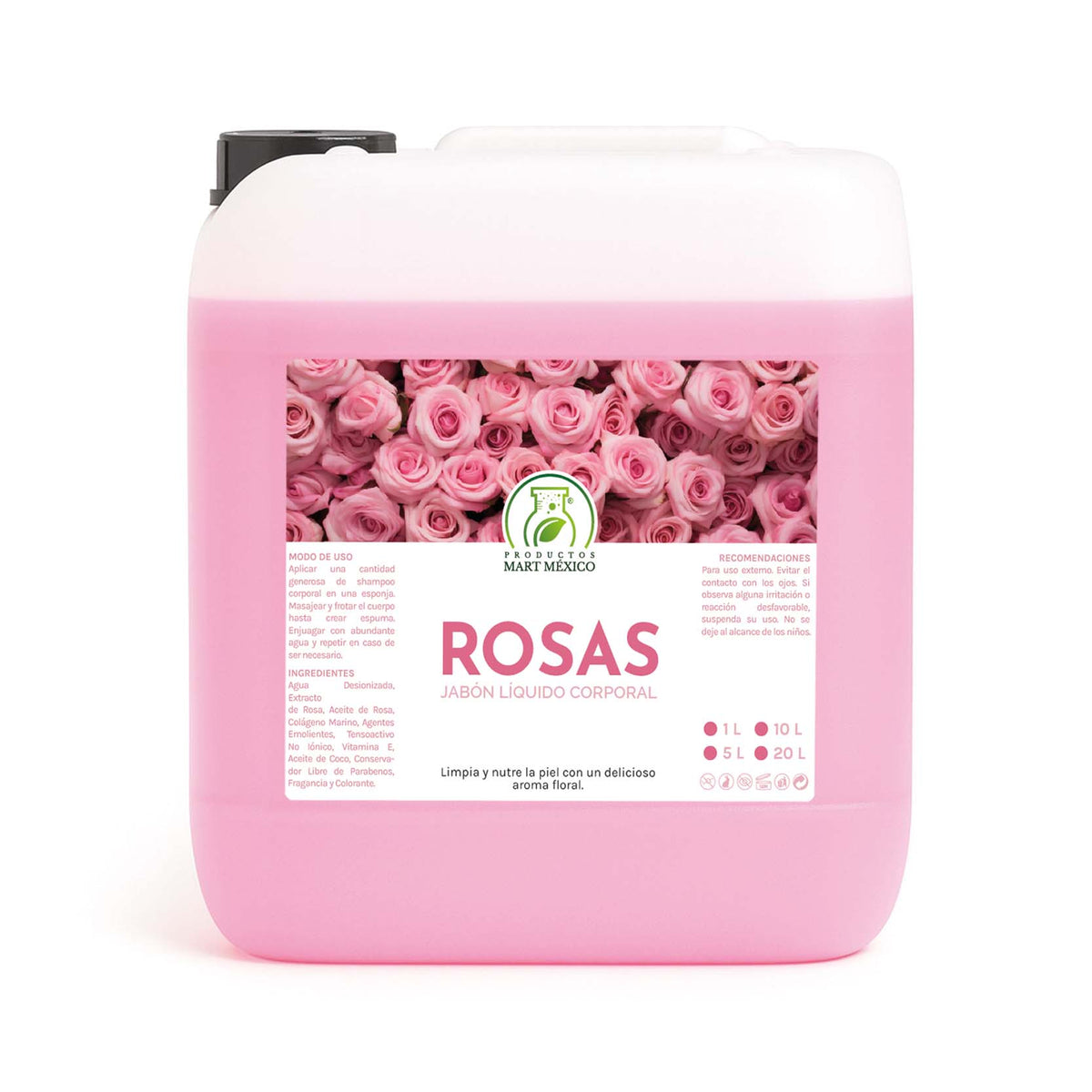 Jabón líquido corporal de rosas