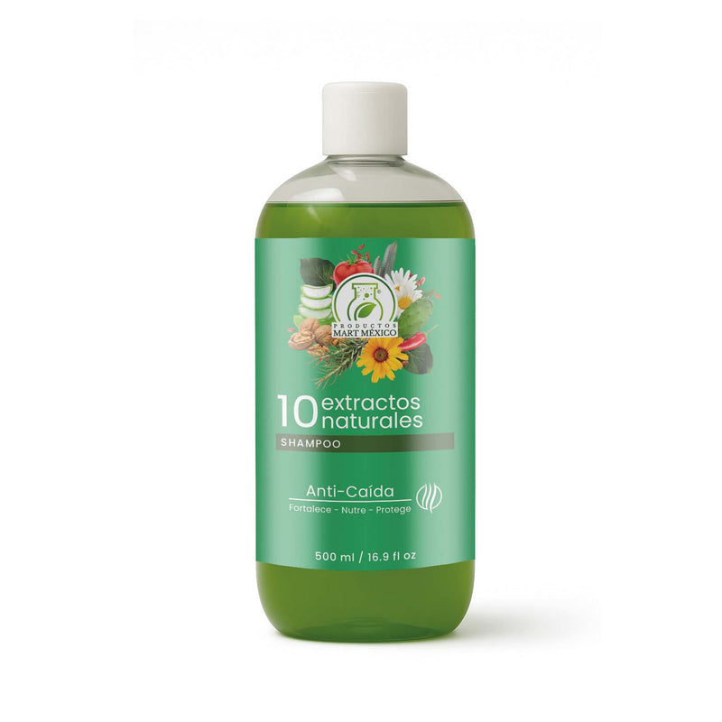 Shampoo capilar de 10 extractos naturales nutre