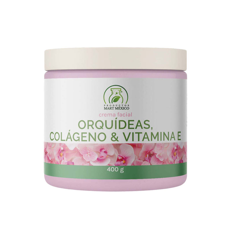 Crema facial de orquídeas, colágeno y vitamina E