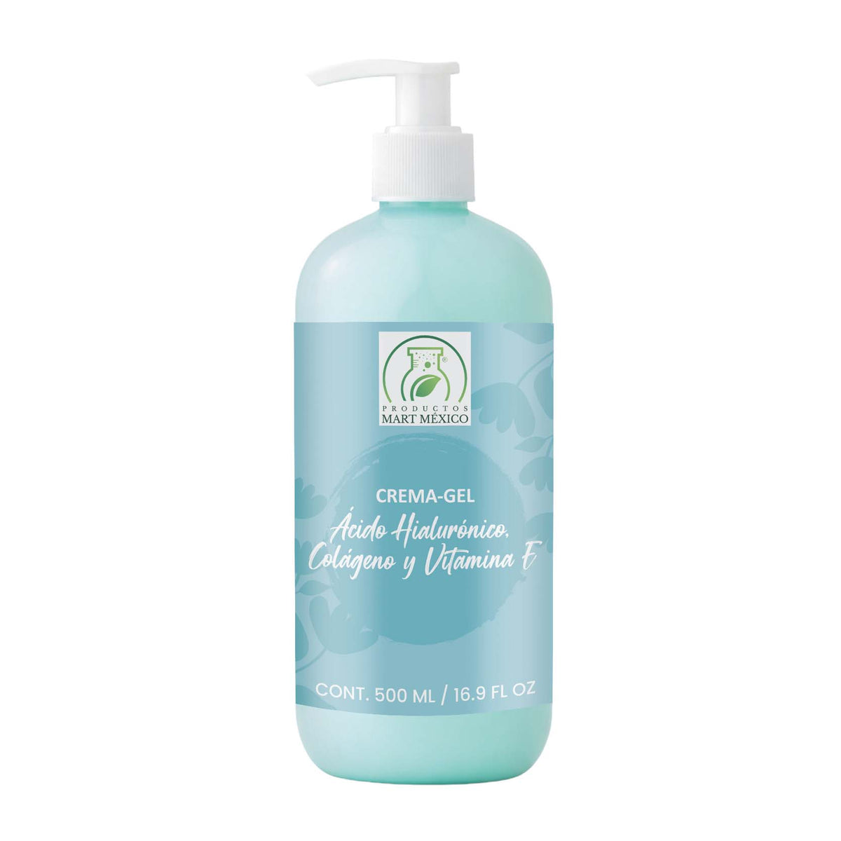 Crema gel facial ácido hialurónico, colágeno y vitamina E 500 ml