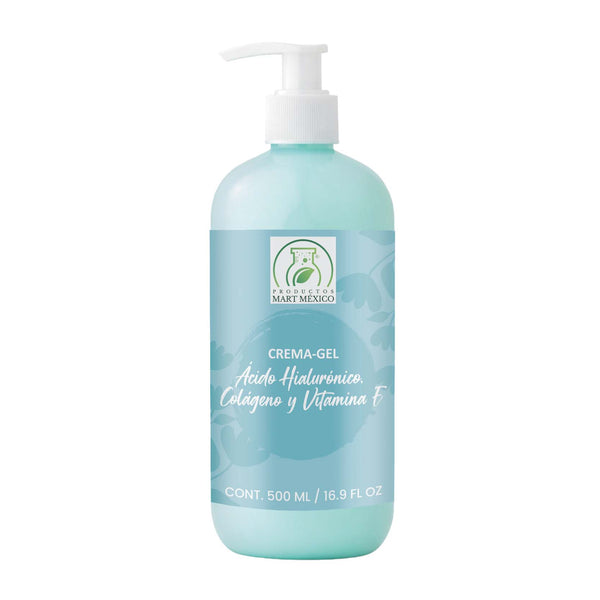 Crema gel facial ácido hialurónico, colágeno y vitamina E 500 ml
