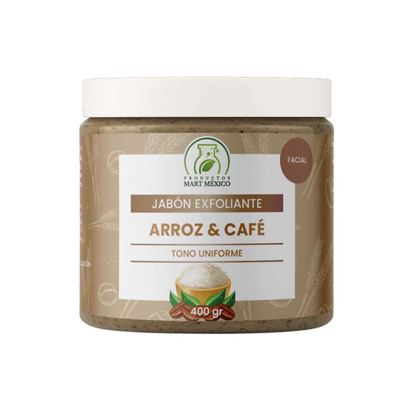 Jabón exfoliante corporal de arroz con café