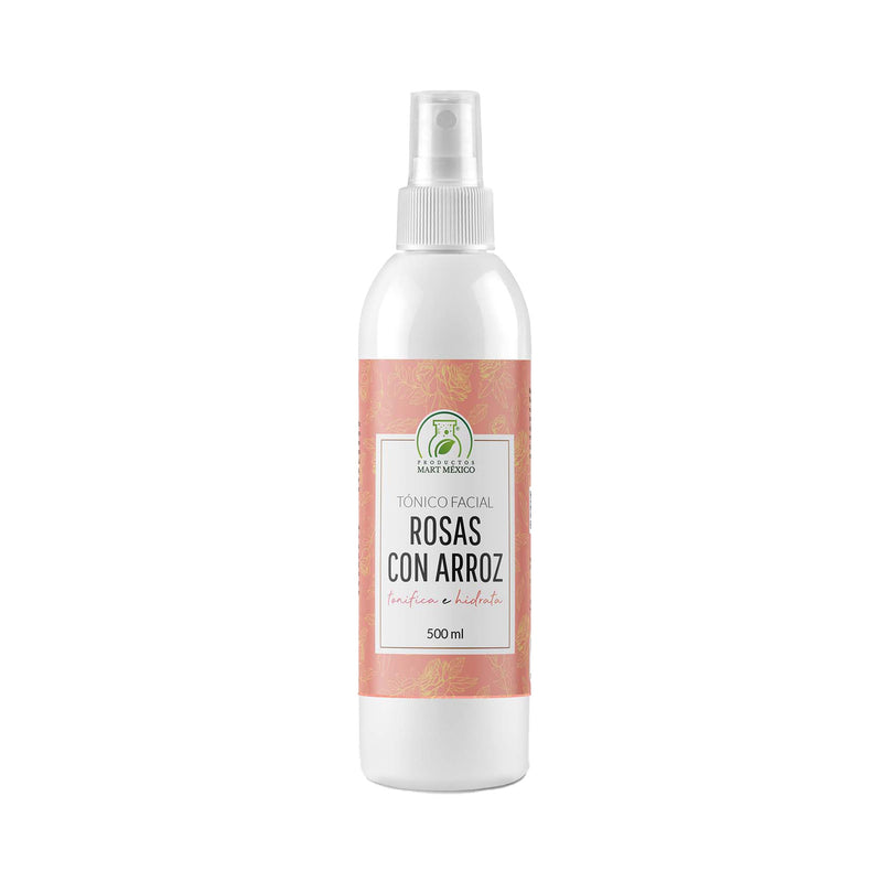 Tónico facial de rosas con arroz