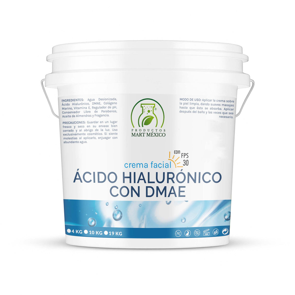Crema facial de hialurónico y DMAE con FPS 30