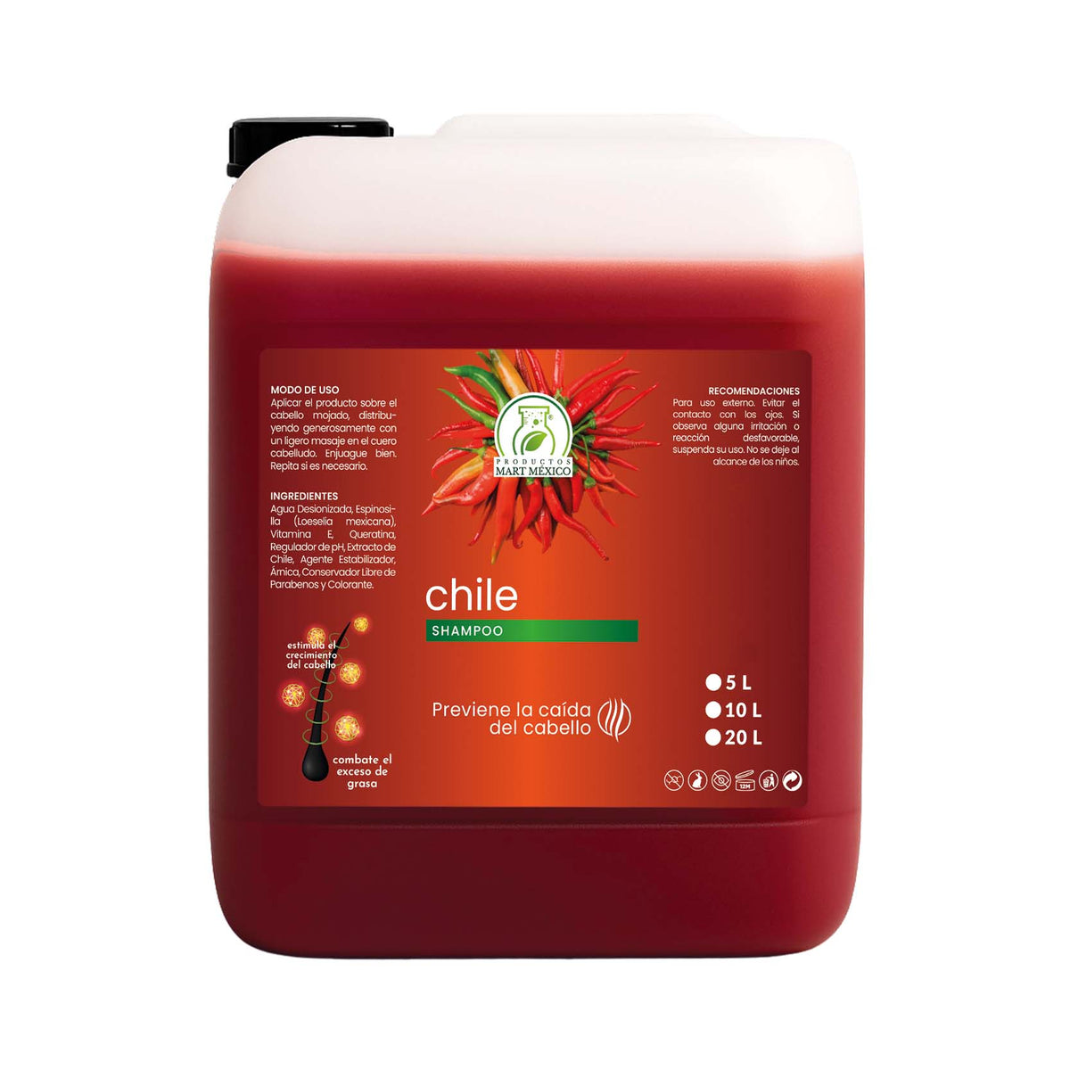 Shampoo de chile con extracto natural estimulador