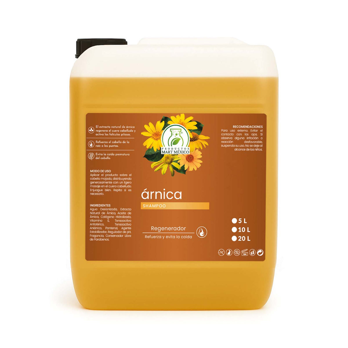 Shampoo de extracto de árnica