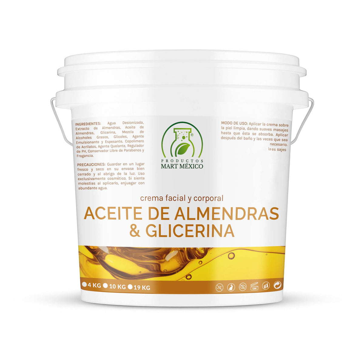 Crema corporal glicerina y aceite almendras