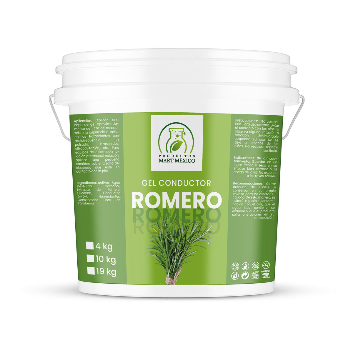 Gel conductor de romero aparatología