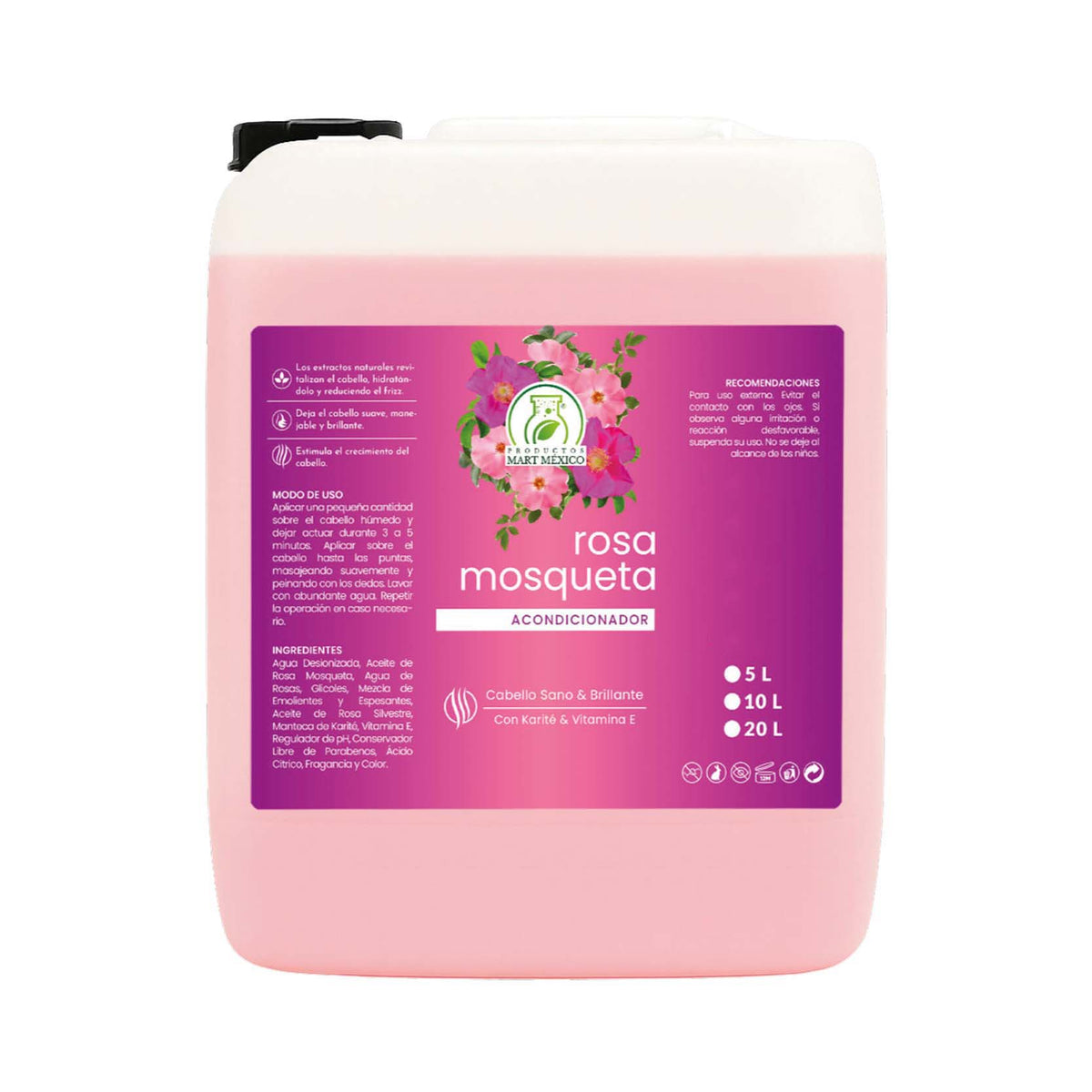 Acondicionador rosa mosqueta para cabello dañado