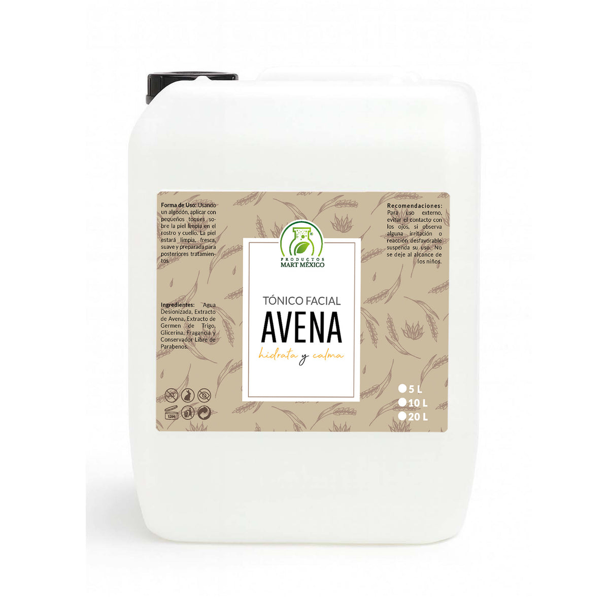 Tónico facial con extracto de avena hidratante