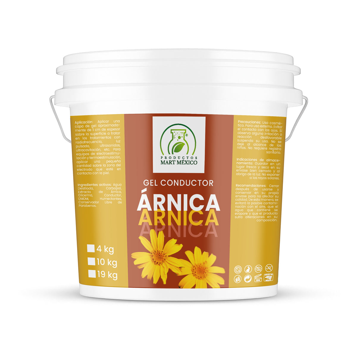 Gel conductor de árnica aparatología