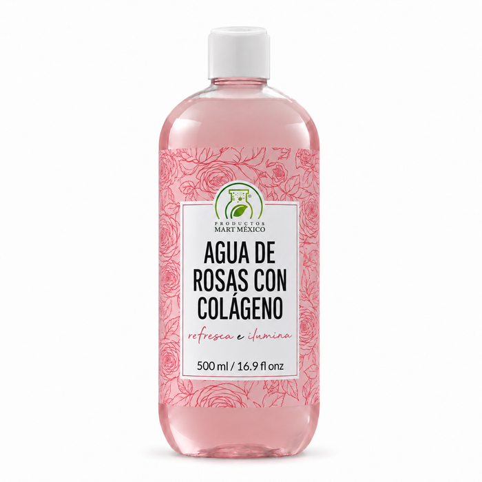 Agua de rosas con colágeno